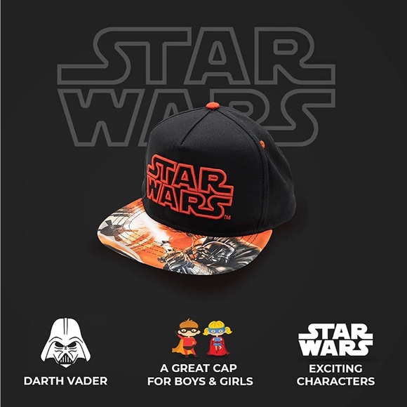 NWOT Star Wars Classic Embroidered Logo Flatbrim Baseball Cap Hat, Boys Youth - Picture 3 of 11